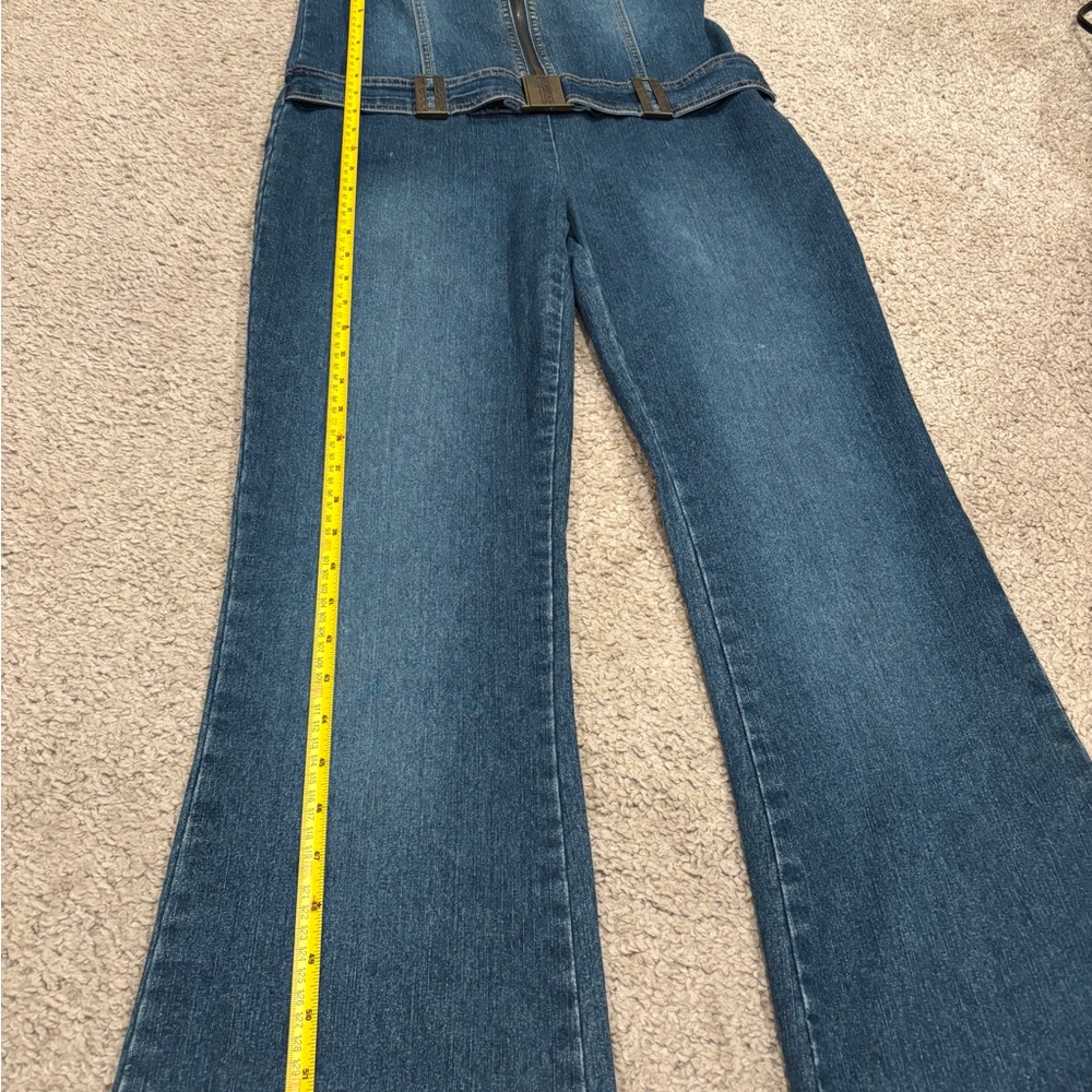 Y2K Denim Jumpsuit with Belt - Picture 7 of 12